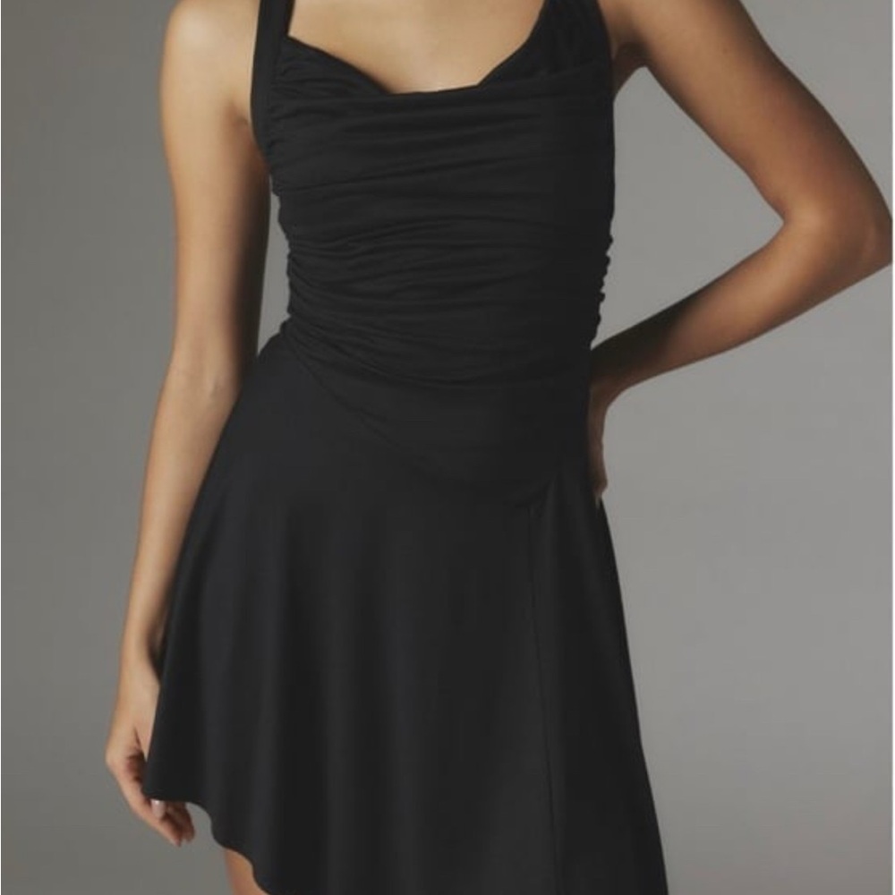 Elegant Cross Back Black Women's Dress